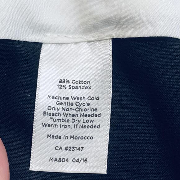 Talbots Pants Womens 12 Black Newport Stretch Cotton Straight Leg Dress Work - Picture 5 of 5